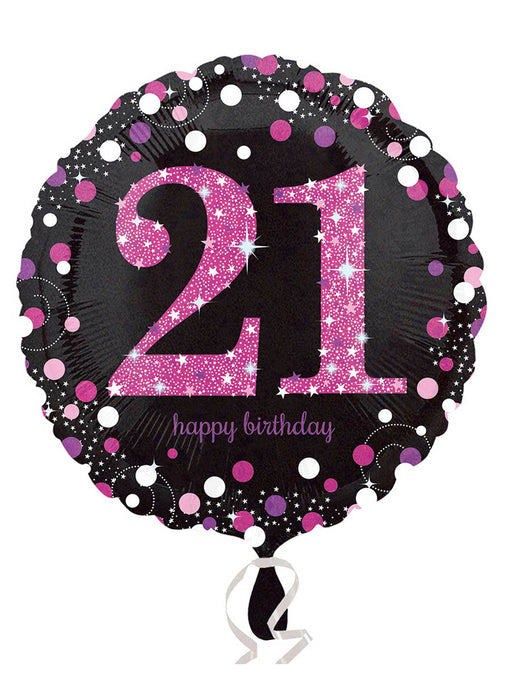 Pink Sparkle 21st Birthday Balloon