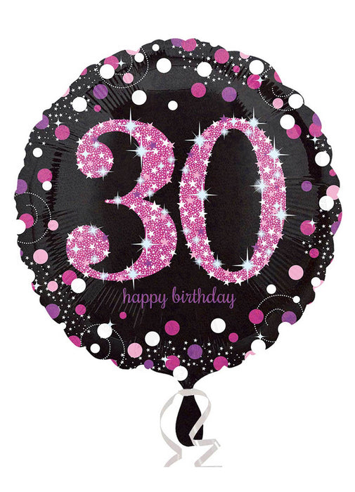 Pink Sparkle 30th Birthday Balloon