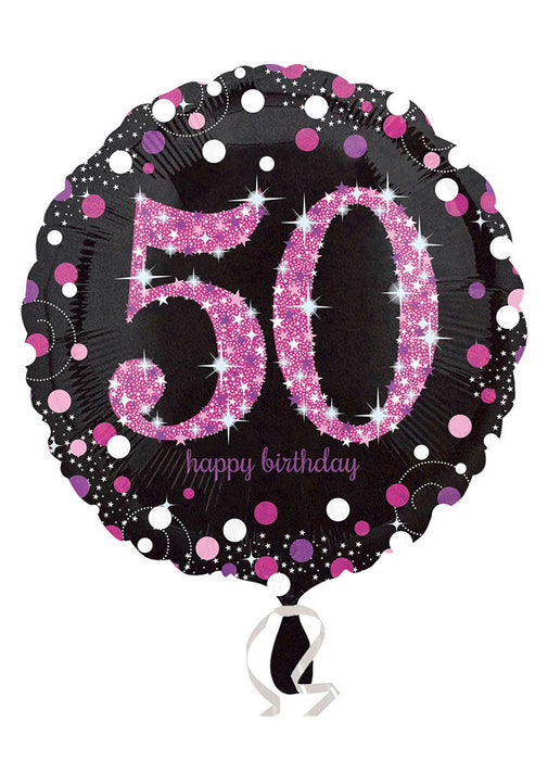 Pink Sparkle 50th Birthday Balloon