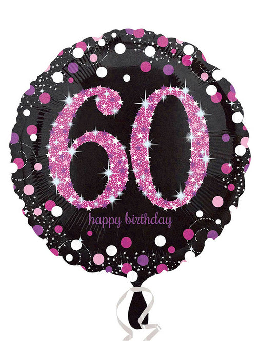Pink Sparkle 60th Birthday Balloon