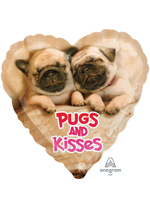 Pugs & Kisses Valentine's Foil Balloon