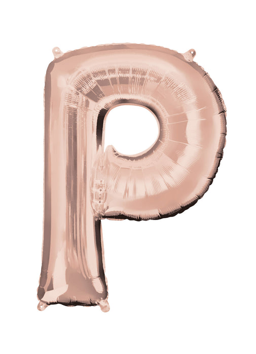 Letter P Rose Gold Supershape Balloon