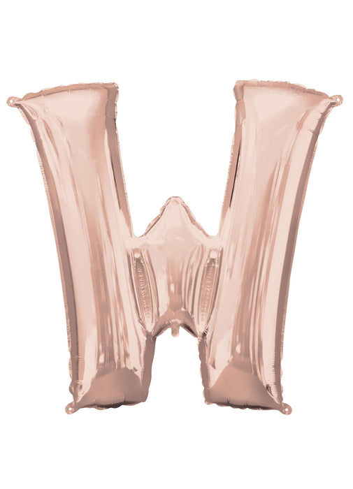 Letter W Rose Gold Supershape Balloon