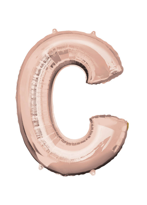 Letter C Rose Gold Air Filled Balloon