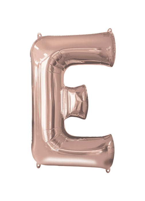 Letter E Rose Gold Air Filled Balloon