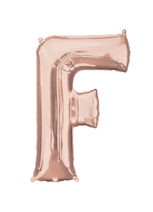 Letter F Rose Gold Air Filled Balloon