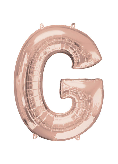 Letter G Rose Gold Air Filled Balloon
