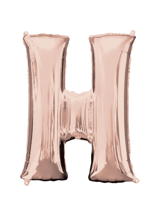 Letter H Rose Gold Air Filled Balloon
