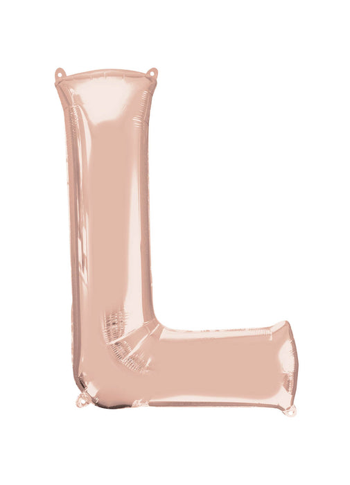 Letter L Rose Gold Air Filled Balloon