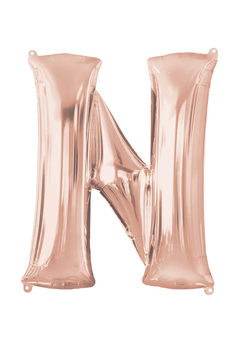 Letter N Rose Gold Air Filled Balloon