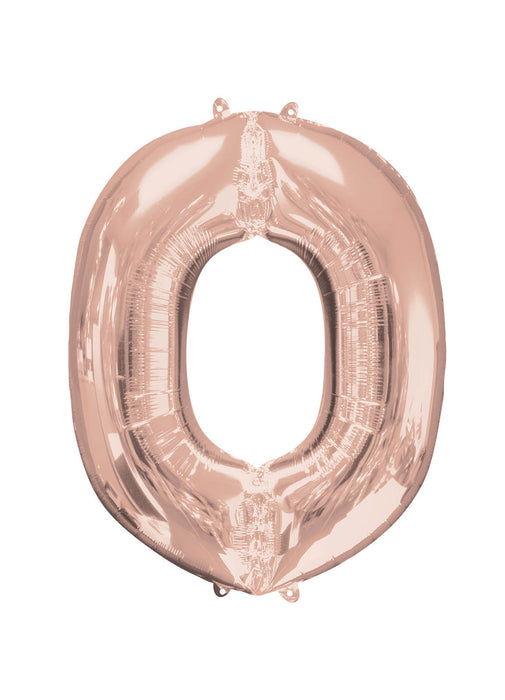 Letter O Rose Gold Air Filled Balloon