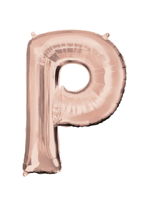 Letter P Rose Gold Air Filled Balloon