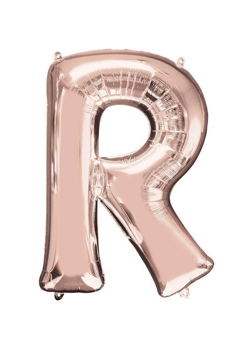 Letter R Rose Gold Air Filled Balloon