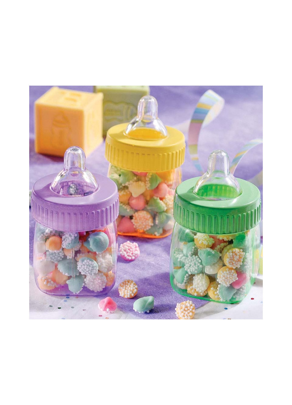 Bottles Baby Shower Sweet Jars Round Christening Lolly Jars With