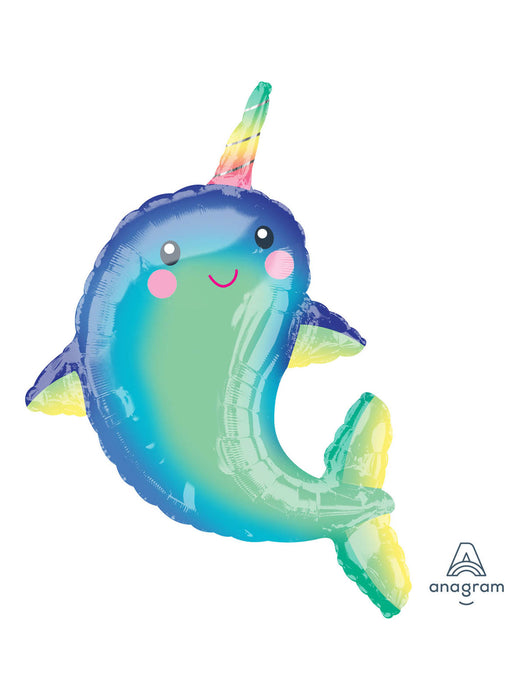 Happy Narwhal SuperShape Foil Balloon