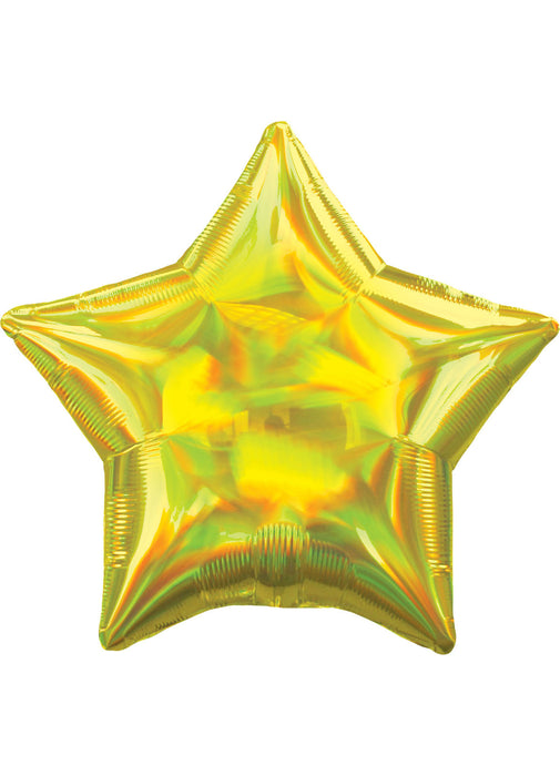 Iridescent Yellow Star Foil Balloon