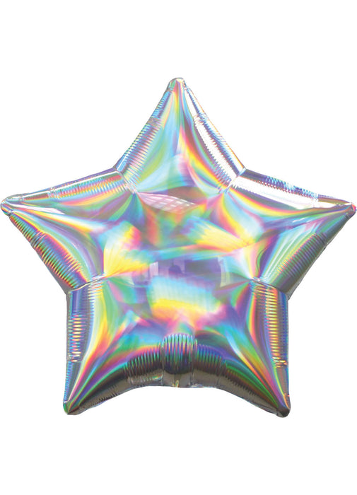 Iridescent Silver Star Foil Balloon