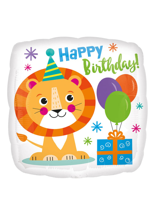 Happy Birthday Lion Foil Balloon
