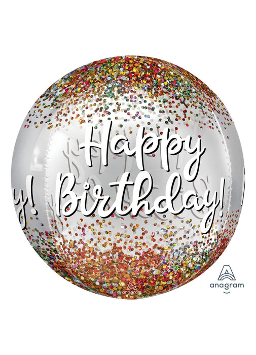 Happy Birthday Sequins Orbz Balloon