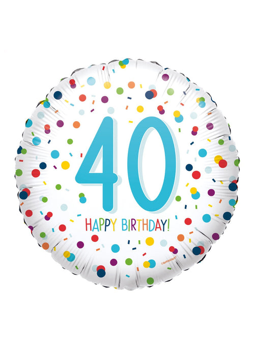 Happy 40th Birthday Confetti Foil Balloon