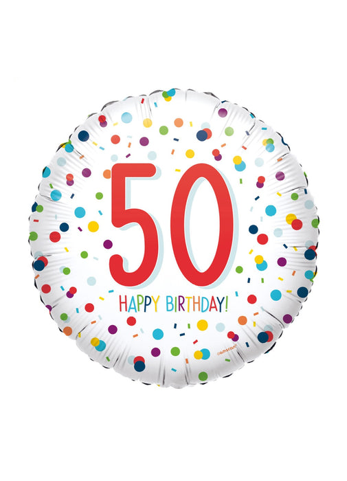 Happy 50th Birthday Confetti Foil Balloon
