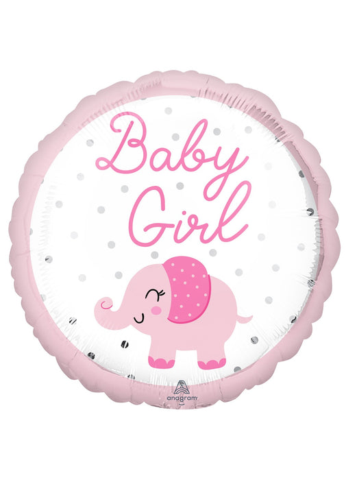 Baby Girl Elephant Foil Balloon