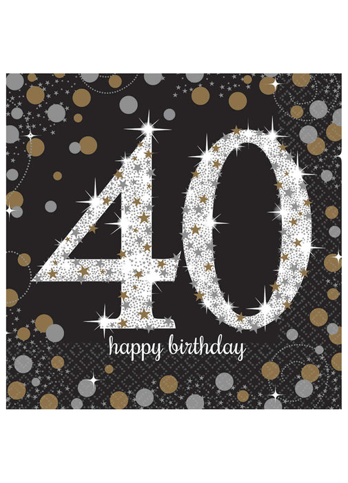 Gold Celebration 40th Birthday Napkins