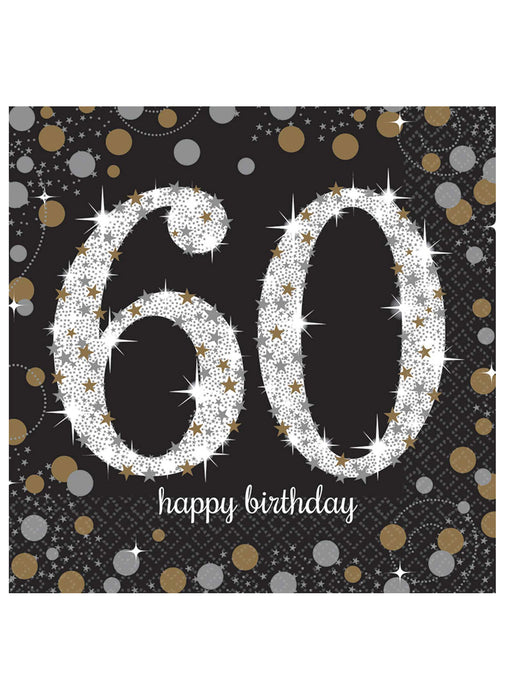 Gold Celebration 60th Birthday Napkins