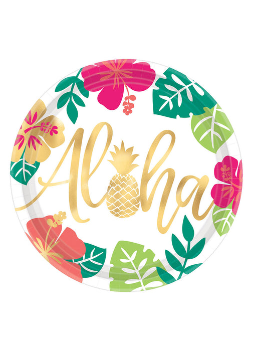 Aloha Hawaiian Plates 8pk