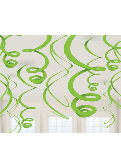 Green Swirl Decorations 12pk