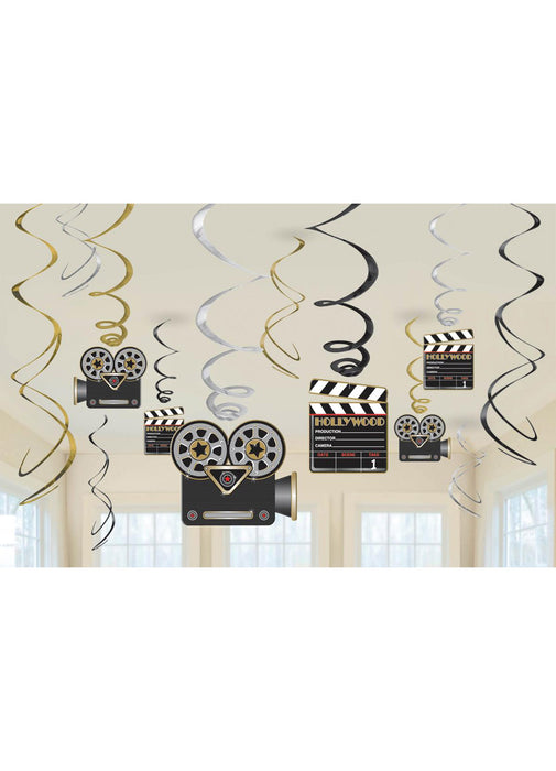 Hollywood Swirl Decorations 12pk