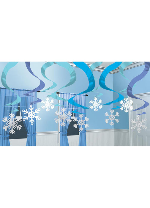 Snowflake Hanging Swirl Decorations 15pk