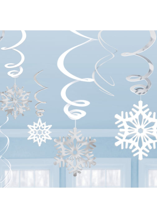 Snowflake Swirl Decorations 12pk
