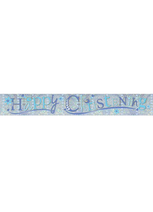 Blue Christening Foil Banner