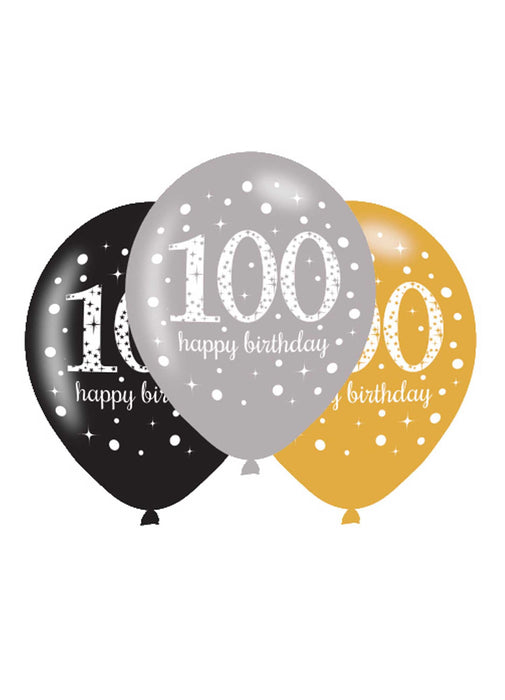Gold Celebration 100th Latex Balloons