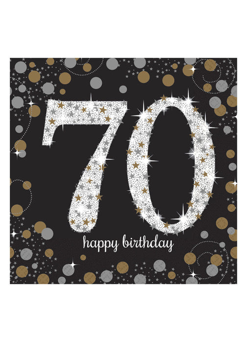 Gold Celebration 70th Birthday Napkins