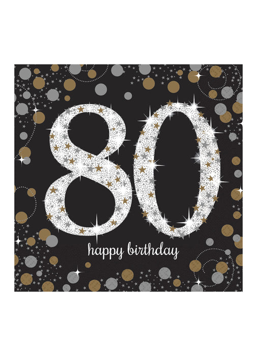 Gold Celebration 80th Birthday Napkins