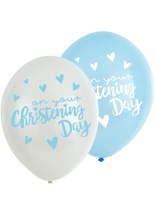 Christening Blue Latex Balloons 6pk