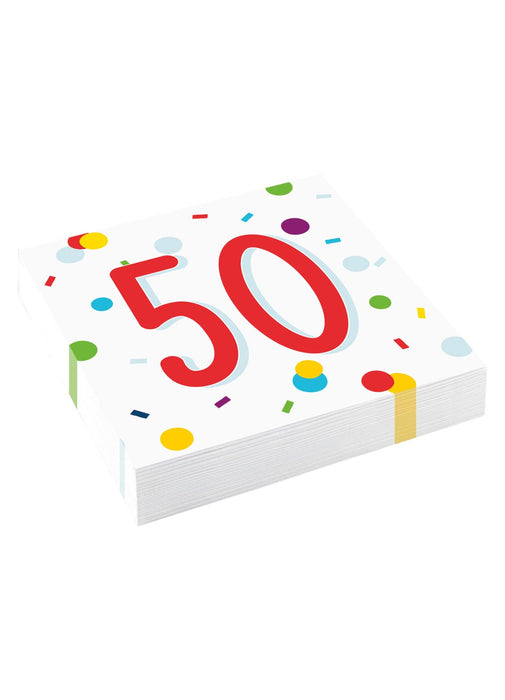 Confetti 50th Birthday Napkins 20pk
