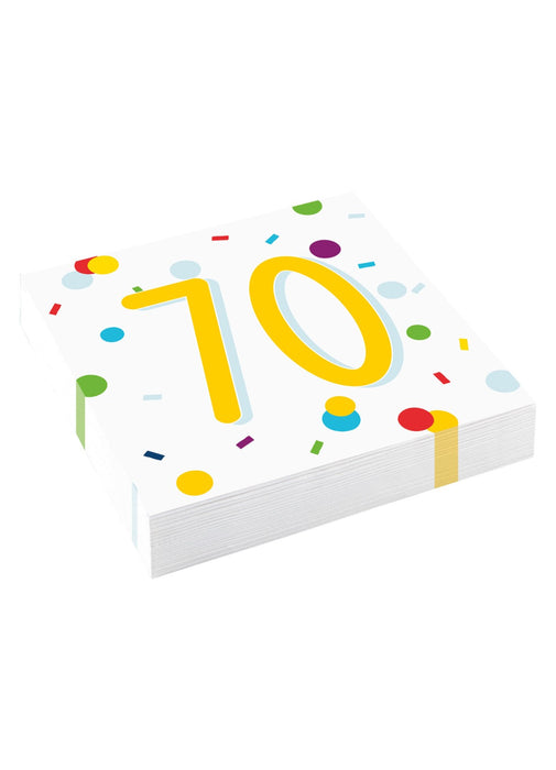 Confetti 70th Birthday Napkins 20pk