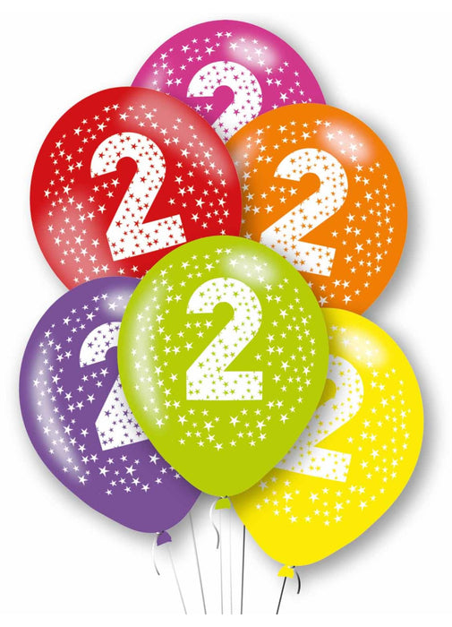 Happy 2nd Birthday Latex Balloons 6pk