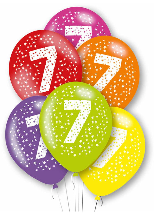 Happy 7th Birthday Latex Balloons 6pk