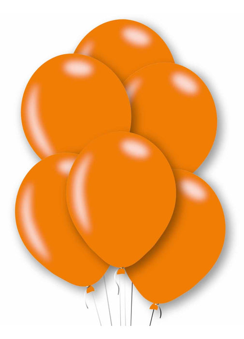 Metallic Orange Latex Balloons 10pk