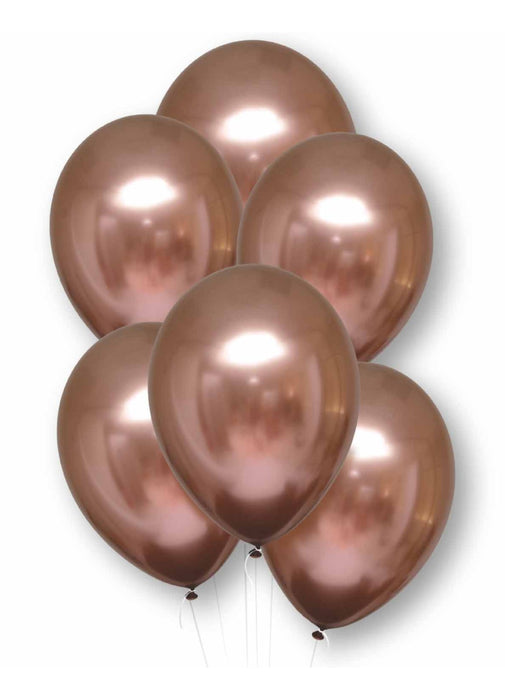 Satin Rose Copper Latex Balloons 6pk