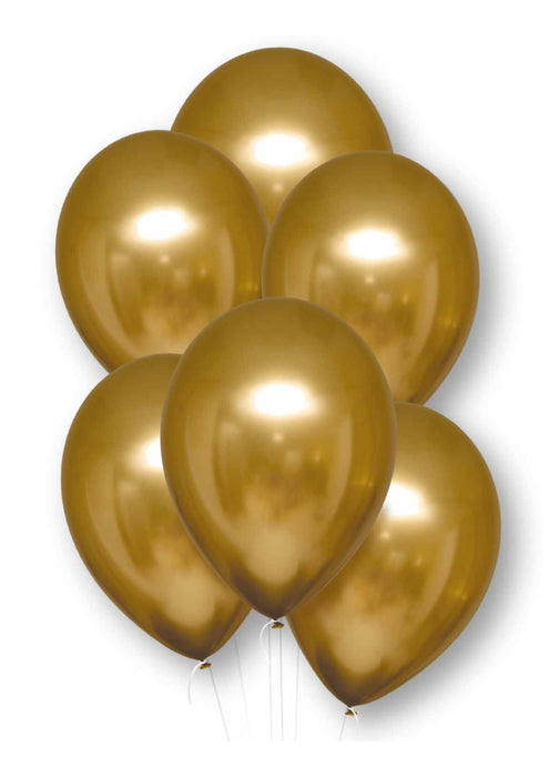Satin Gold Latex Balloons 6pk