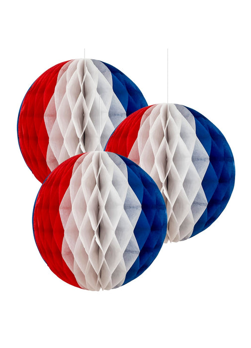 Red, White & Blue Honeycomb Decorations
