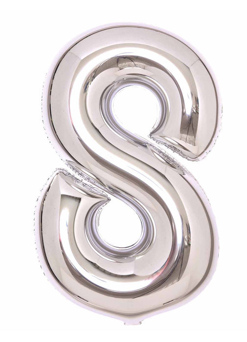 Number 8 Silver Foil Balloon