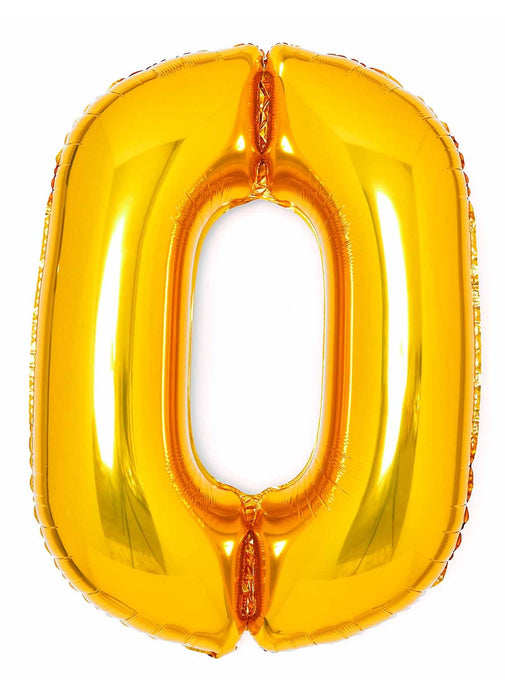 Number 0 Gold Foil Balloon