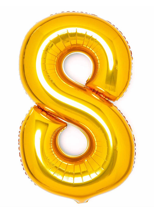 Number 8 Gold Foil Balloon