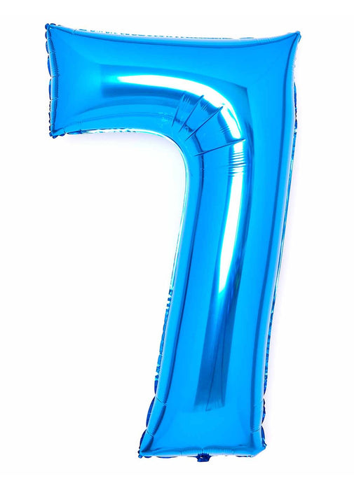 Number 7 Blue Foil Balloon